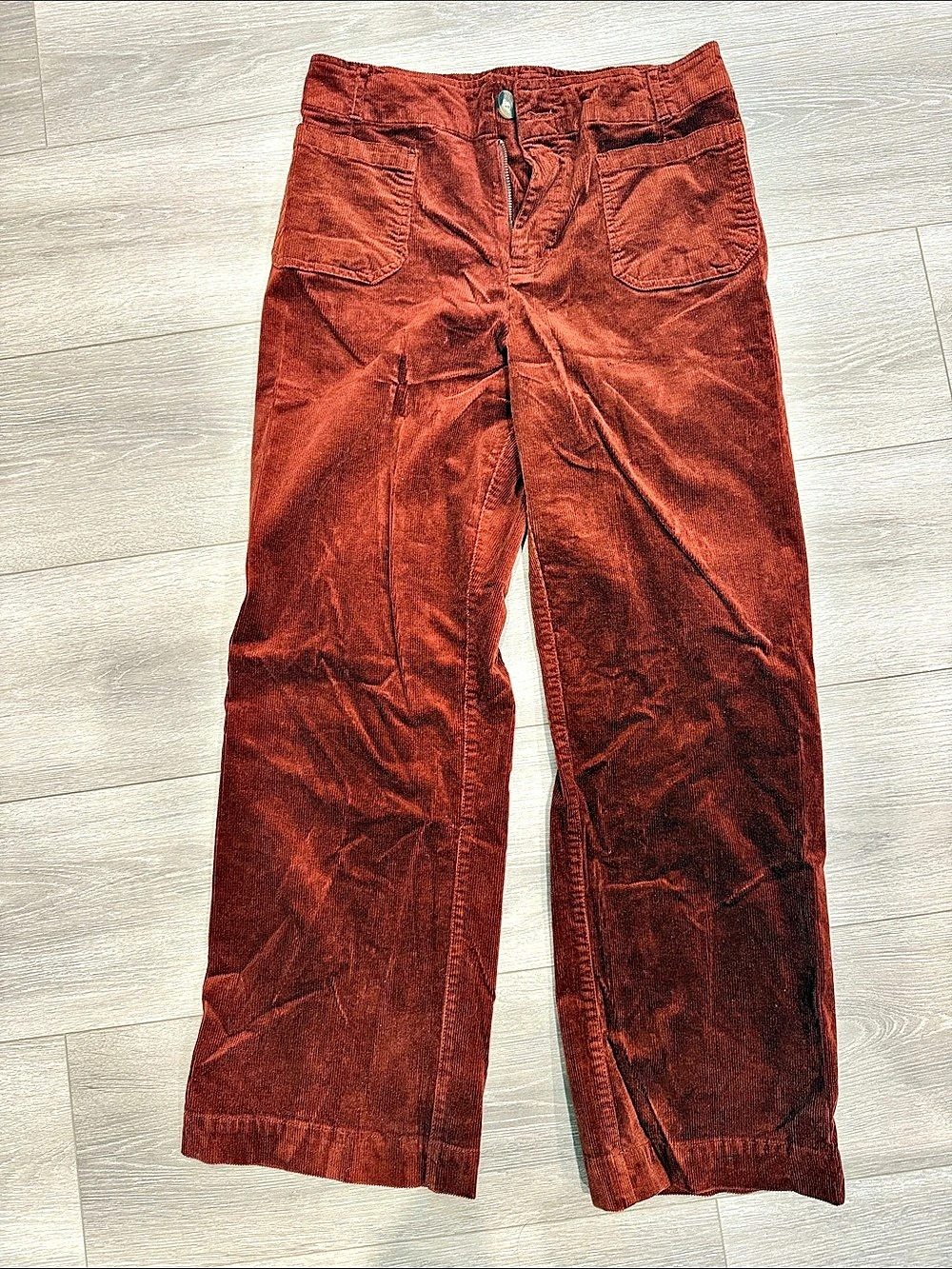 Matty M Wide Leg Corduroy Pant Pants in Brown Small